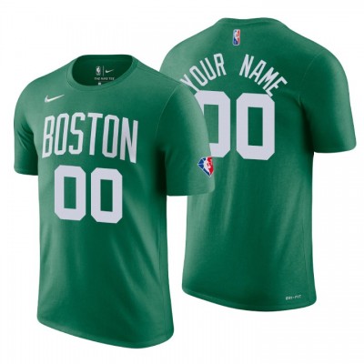 Boston Celtics Custom Green Men's Nike 2021 22 NBA 75th Anniversary Diamond T Shirt
